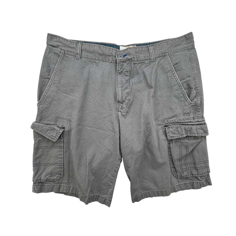 OP Shorts Mens 42 Cargo Gray Checkered Outdoor Pockets Y2K Skate Casual